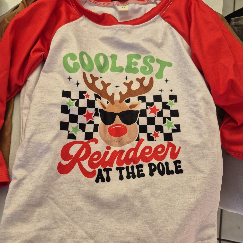 Love Red & White Cool Reindeer Long Sleeve Tee
